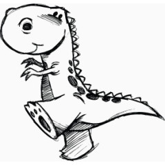 素描手绘可爱恐龙