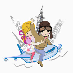 手绘情侣png素材