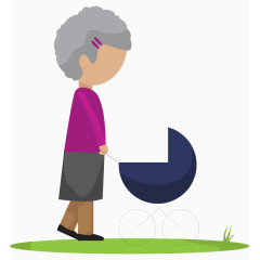 扁平化老年生活场景矢量