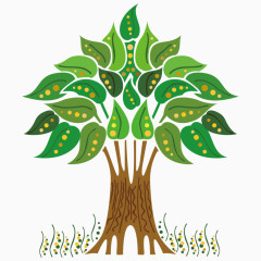 创意绿色树木卡通素材