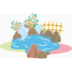 卡通手绘夏日度假元素