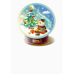 冬季雪景水晶球