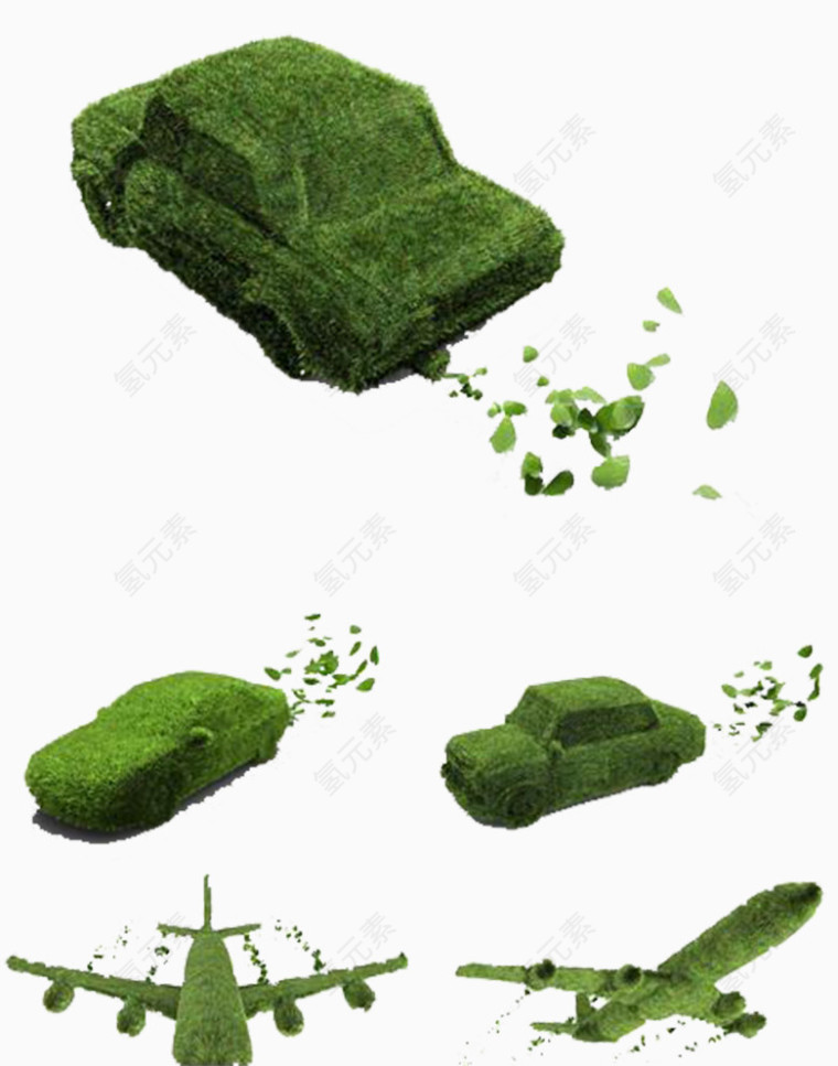 绿色草坪汽车