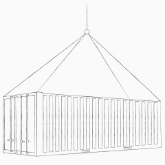 卡通手绘黑白线稿施工拉重物