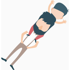 父亲节元素小孩和父亲玩耍卡通手绘装饰元素