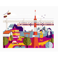 矢量日本传统文化元素素材