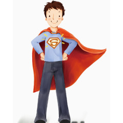 超人装扮的爸爸