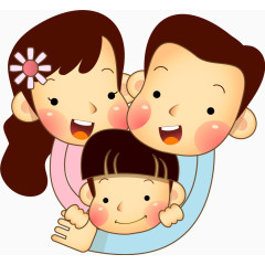 矢量拥抱行的一家人