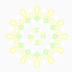 五彩圆形花形烟花