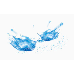 蓝色水花飞溅效果