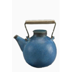 蓝色瓷器茶壶