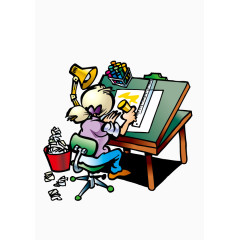 正在画图纸的工程师