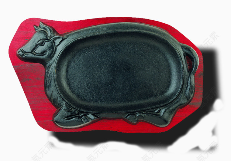 古朴黑色牛型砚台