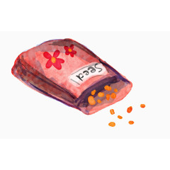 手绘园艺物品小苗种子