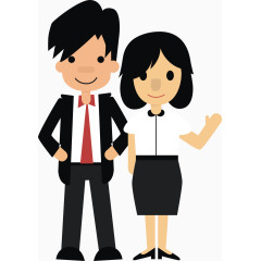卡通商务男女矢量图