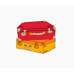 卡通手绘行李箱