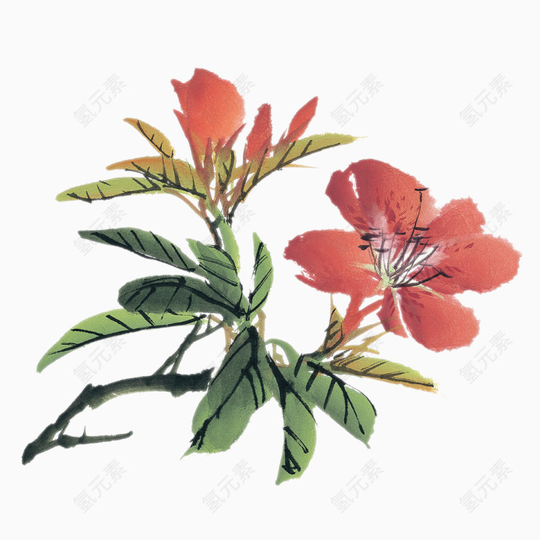 水墨花