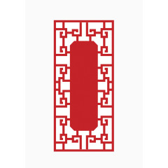 红色剪纸窗花边框