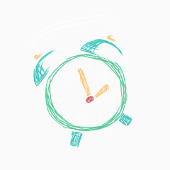 毕业季手绘闹钟素材