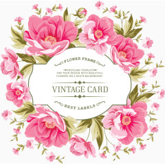 唯美花瓣花环标签