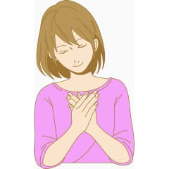 双手合十女孩