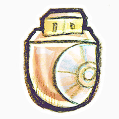 手绘蜡笔卡通U盘