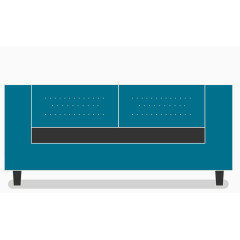 矢量蓝色扁平化沙发