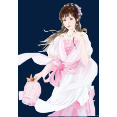 手绘古装女素材png