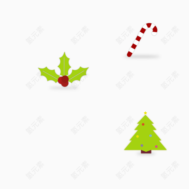 圣诞节清新风格素材矢量图