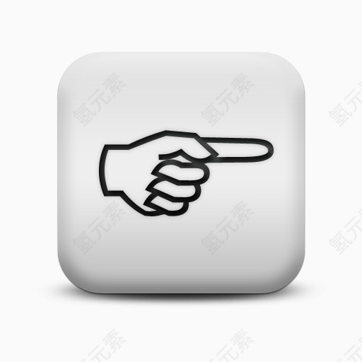 不光滑的白色的广场图标箭头手清晰的指针正确的Arrows-icons