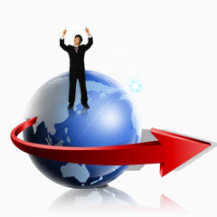 地球箭头 商务人