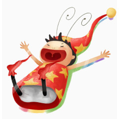 开心大笑手绘人物