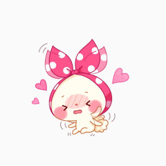 卡通头带粉色蝴蝶结的小兔子