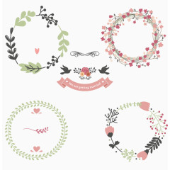 清新婚礼元素矢量