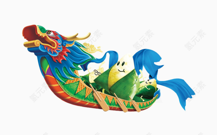 手绘龙舟粽子