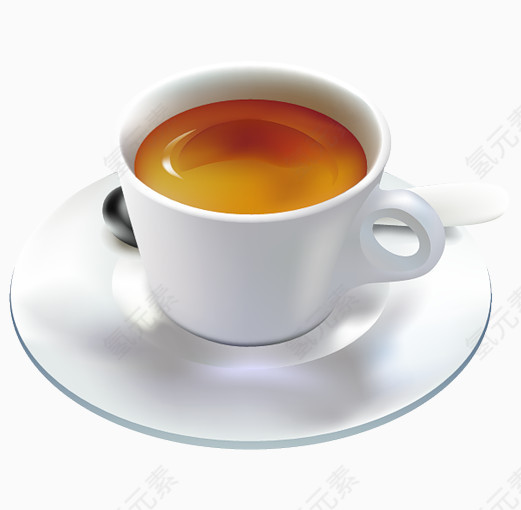 一杯奶茶水彩插画图标元素