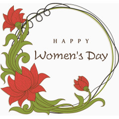 妇女节鲜花装饰元素