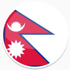 尼泊尔平圆世界国旗图标集