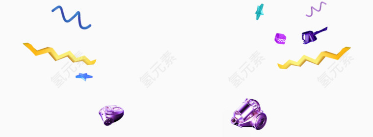 漂浮元素彩带紫色物品彩色飞溅