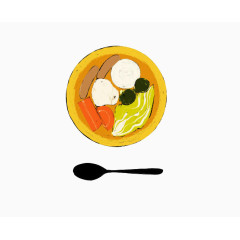 汤饭手绘画素材图片