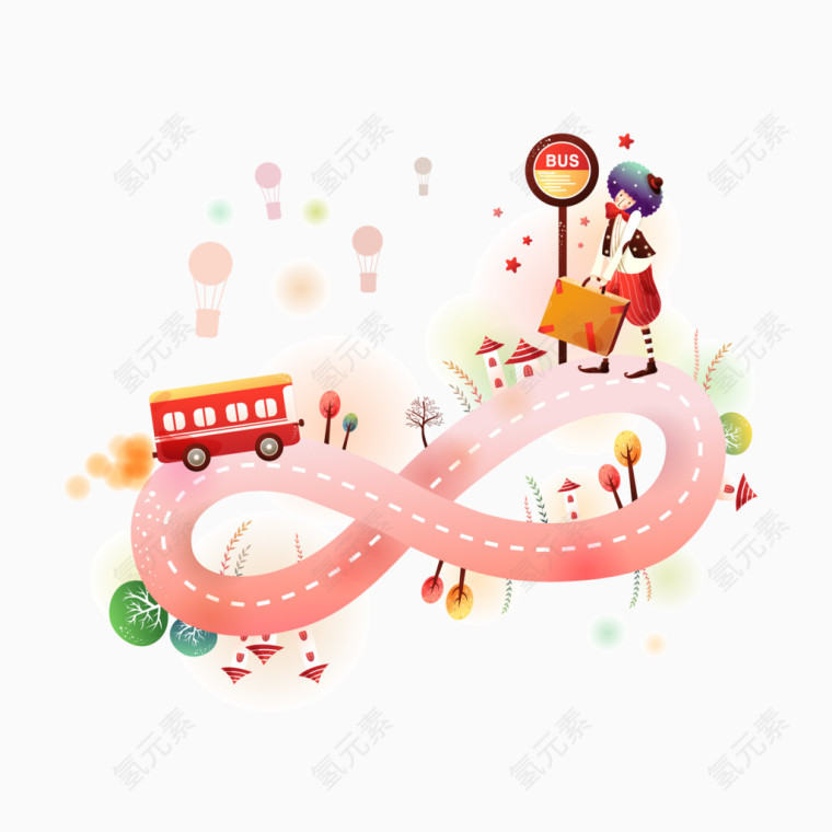 手绘旅行的小女孩