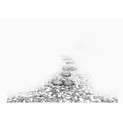 卡通手绘石子路