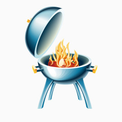 卡通手绘烧火的锅