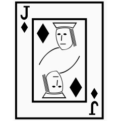 矢量图扑克方片J