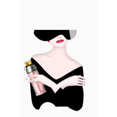 时尚美女手绘简约风