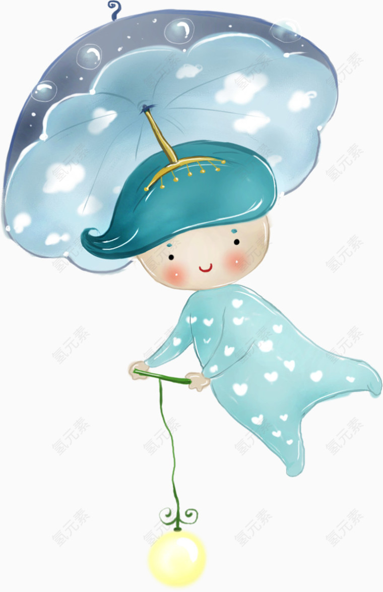 卡通手绘唯美扁平可爱的小公主