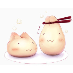 筷子夹卡通年糕