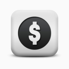不光滑的白色的广场图标业务美元固体商业偶像