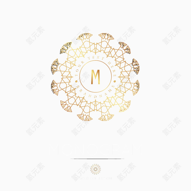 精美花纹字母设计矢量素材