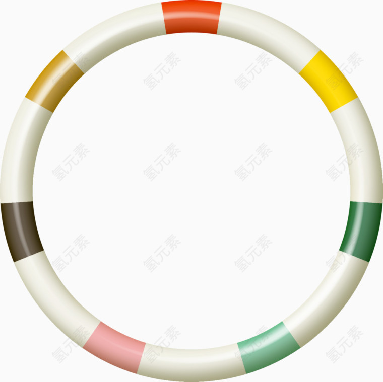 清新风格圆形呼啦圈元素